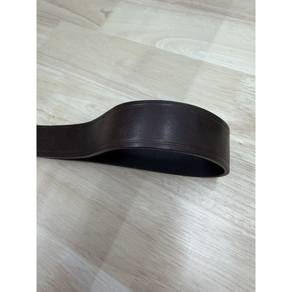 DSQUARED2 Men's Large Caten Brothers Brown Leather Belt with Logo Buckle - New